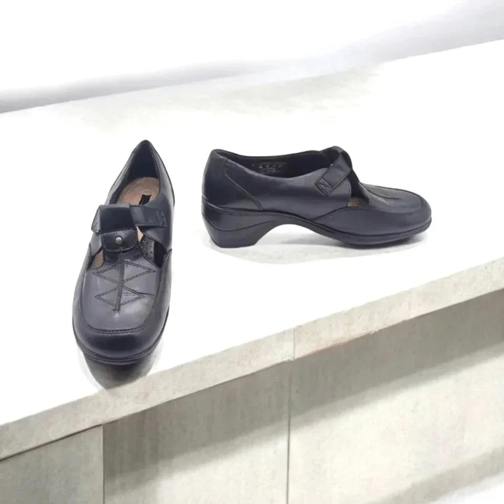 THOM MCAN Hilliard Leather Mary Jane Shoes Women's sz 8 W Black